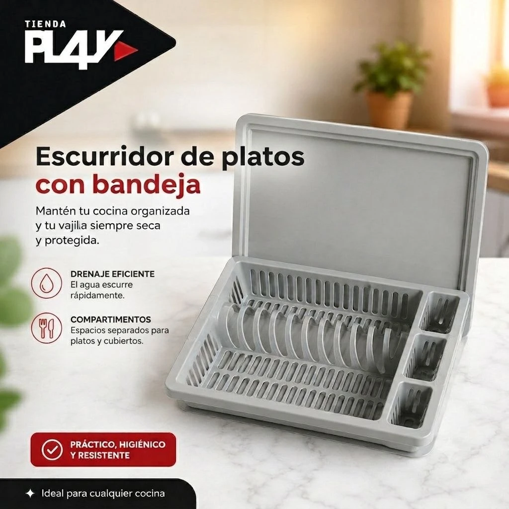 Escurridor de platos con bandeja Gris's foto | Play |  BizneCubano