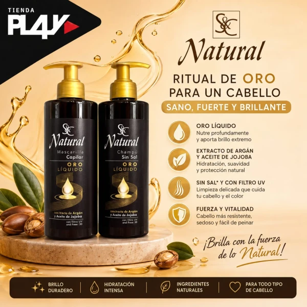 Shampoo y Acondicionador sin sal de oro líquido's foto | Play |  BizneCubano