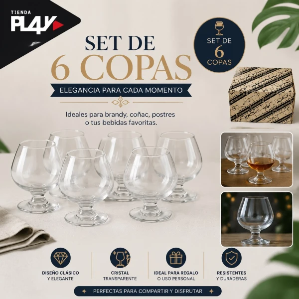 Set de 6 Copas de Cristal (Royal leerdam)'s foto | Play |  BizneCubano