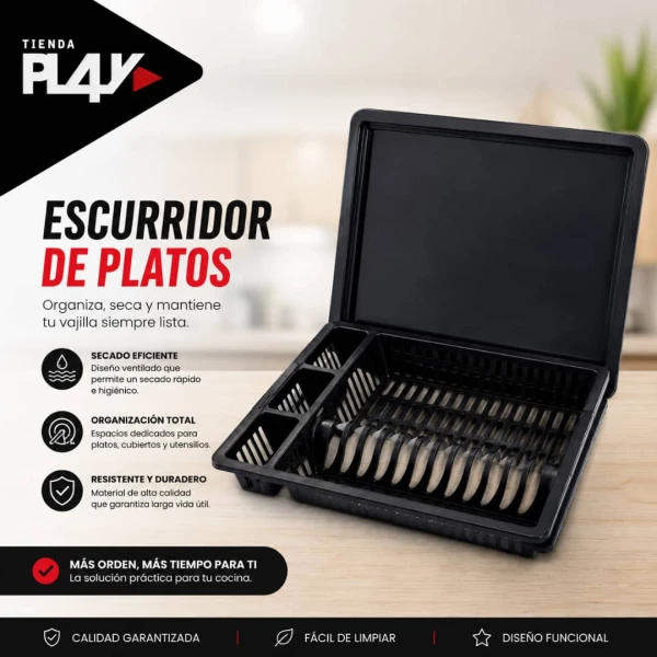 Escurridor de platos con bandeja Negro's foto | Play |  BizneCubano