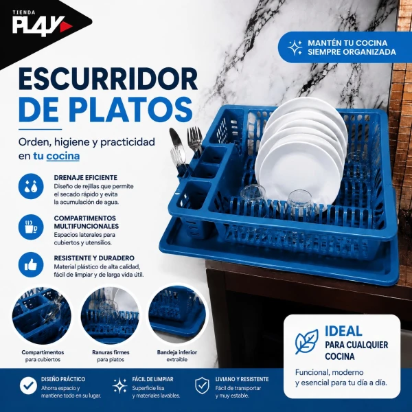Escurridor de platos con bandeja Azul's foto | Play |  BizneCubano
